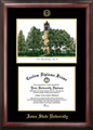 Iowa State Cyclones Gold Embossed Diploma Frame with Campus Images Lithograph