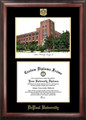 DePaul Blue Demons Gold Embossed Diploma Frame with Campus Images Lithograph