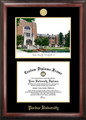 Purdue Boilermakers Gold Embossed Diploma Frame with Campus Images Lithograph