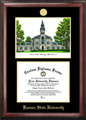 Kansas State Wildcats Gold Embossed Diploma Frame with Campus Images Lithograph