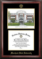 Morehead State Eagles Gold Embossed Diploma Frame with Campus Images Lithograph