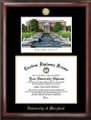 Maryland Terrapins Gold Embossed Diploma Frame with Campus Images Lithograph