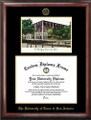 Texas San Antonio Roadrunners Gold Embossed Diploma Frame with Campus Images Lithograph