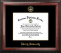 Liberty Flames Gold Embossed Diploma Frame