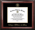 William & Mary Tribe Gold Embossed Diploma Frame