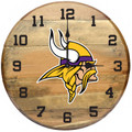 Minnesota Vikings Oak Barrel Clock