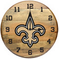 New Orleans Saints Oak Barrel Clock