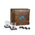 Detroit Lions Oak Wood Whiskey Box Set