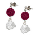 Chicago Blackhawks Sterling Silver Crystal Ovation Earrings