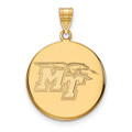 Middle Tennessee State Blue Raiders Sterling Silver Gold Plated Large Disc Pendant