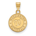 Washington Nationals MLB Sterling Silver Gold Plated Small Pendant