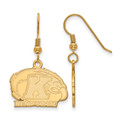 Kent State Golden Flashes Sterling Silver Gold Plated Small Dangle Earrings
