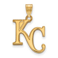 Kansas City Royals Logo Art Sterling Silver Gold Plated Large Pendant
