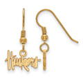 Nebraska Cornhuskers Gold Plated Extra Small Dangle Earrings
