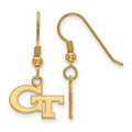 Georgia Tech Logo Art Sterling Silver Gold Plated Xs Dangle Earrings