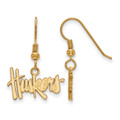 Nebraska Cornhuskers Sterling Silver Gold Plated Small Dangle Earrings