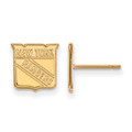 New York Rangers Sterling Silver Gold Plated Extra Small Post Earrings