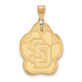 South Dakota Coyotes NCAA Sterling Silver Gold Plated Extra Large Pendant