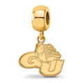 Gonzaga Bulldogs Sterling Silver Gold Plated Small Dangle Bead