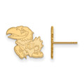 Kansas Jayhawks NCAA Sterling Silver Gold Plated Small Post Earrings