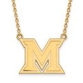 Miami of Ohio RedHawks Sterling Silver Gold Plated Large Pendant Necklace