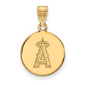 Los Angeles Angels Sterling Silver Gold Plated Medium Disc Pendant