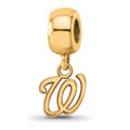 Washington Nationals Sterling Silver Gold Plated Extra Small Dangle Bead