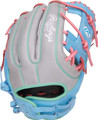 Rawlings Heart of the Hide Series 12" Fastpitch Softball Glove - Right Hand Throw - Gray/Columbia Blue