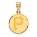 Pittsburgh Pirates Logo Art Sterling Silver Gold Plated Med Pendant