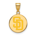San Diego Padres Logo Art Sterling Silver Gold Plated Medium Pendant