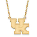 Kentucky Wildcats Logo Art Sterling Silver Gold Plated Charm Necklace