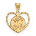 Boston Red Sox Sterling Silver Gold Plated Heart Pendant