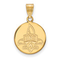 New Orleans Privateers Sterling Silver Gold Plated Medium Disc Pendant