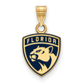 Florida Panthers Sterling Silver Gold Plated Small Enameled Pendant