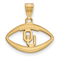 Oklahoma Sooners Sterling Silver Gold Plated Football Pendant