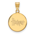 Nebraska Cornhuskers Silver Gold Plated Medium Disc Pendant