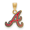 Atlanta Braves Logo Art Sterling Silver Gold Plated Small Pendant
