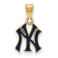 New York Yankees MLB Logo Art Sterling Silver Gold Plated Small Pendant