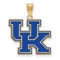 Kentucky Wildcats Sterling Silver Gold Plated Large Enameled Pendant