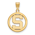Michigan State Spartans Logo Art Sterling Silver Gold Plated Small Pendant