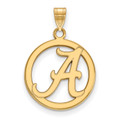 Alabama Crimson Tide Sterling Silver Gold Plated Medium Circle Pendant