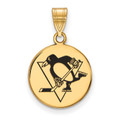 Pittsburgh Penguins Logo Art Sterling Silver Gold Plated Medium Pendant