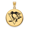 Pittsburgh Penguins Sterling Silver Gold Plated Lg Charm