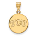Tcu Horned Frogs Silver Gold Plated Medium Disc Pendant