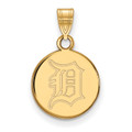 Detroit Tigers Sterling Silver Gold Plated Small Disc Pendant