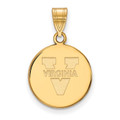 Virginia Cavaliers Silver Gold Plated Medium Disc Pendant