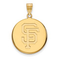 San Francisco Giants Sterling Silver Gold Plated Large Disc Pendant