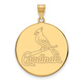 St. Louis Cardinals Sterling Silver Gold Plated Extra Large Disc Pendant