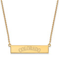 Colorado Rockies Logo Art Sterling Silver Gold Plated Bar Necklace