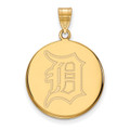 Detroit Tigers Sterling Silver Gold Plated Large Disc Pendant